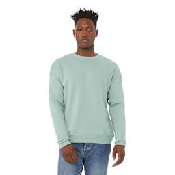 Bella + Canvas Unisex Sponge Fleece Drop Shoulder Sweatshirt - Dusty Blue, Medium - on person, front