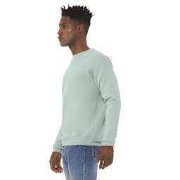 Bella + Canvas Unisex Sponge Fleece Drop Shoulder Sweatshirt - Dusty Blue, Large - on person, side