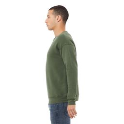 Bella Canvas Unisex Drop Shoulder Sweatshirt - Profile of man in Military Green Sweatshirt
