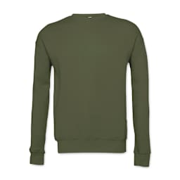 Bella + Canvas Unisex Sponge Fleece Drop Shoulder Sweatshirt - Military Green, Small - front