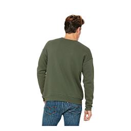 Bella + Canvas Unisex Sponge Fleece Drop Shoulder Sweatshirt - Military Green, Medium