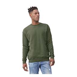 Bella + Canvas Unisex Sponge Fleece Drop Shoulder Sweatshirt - Military Green, X-Large - on person, front