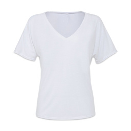 Bella + Canvas Slouchy V-neck T-shirt - White, Small