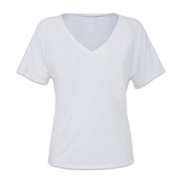 Bella Canvas Slouchy V-neck T-shirt - Front of White Shirt
