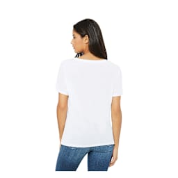 Bella + Canvas Slouchy V-neck T-shirt - White, X-Large