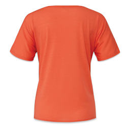 Bella + Canvas Slouchy V-neck T-shirt - Coral, Small - back