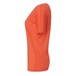 Bella + Canvas Slouchy V-neck T-shirt - Coral, Small - side