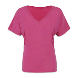 Bella + Canvas Slouchy V-neck T-shirt - Berry, X-Large - front