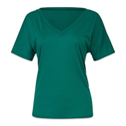 Bella Canvas Slouchy V-neck T-shirt - Front of Kelly Green Shirt
