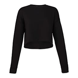 Bella Canvas Cropped Crew Fleece - Front view of Black Fleece