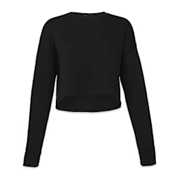 Bella Canvas Cropped Crew Fleece - Black, X-Large - front