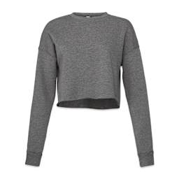 Bella Canvas Cropped Crew Fleece - Deep Heather, Large