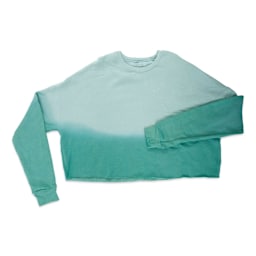 Bella Canvas Cropped Crew Fleece - Dusty Blue, Large, dipped in blue dye