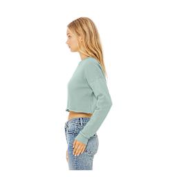 Bella Canvas Cropped Crew Fleece - Dusty Blue, Large, side view