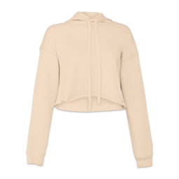 Bella + Canvas Cropped Fleece Hoodie - Heather Dust, Size Large - front