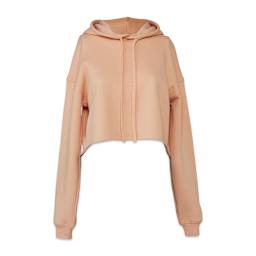 Bella Canvas Cropped Fleece Hoodie - Front view of Peach Hoodie