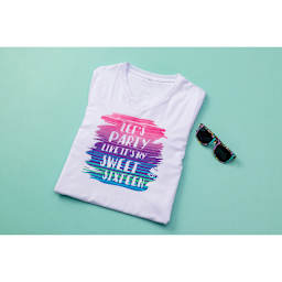 Cricut Adult T-Shirt Blank - XX-Large, V-Neck, White (Sample birthday design on t-shirt) 