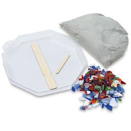 Mosaic Stepping Stone Kit - Components of kit shown