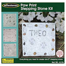 Milestones Mosaic Stepping Stone Kit  - Paw Print (Front of packaging)