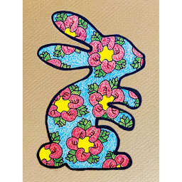 Roylco Child's First Stencils - Finished Artwork of Rabbit