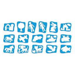 Roylco Child's First Stencils - Set of 16 shown in rows