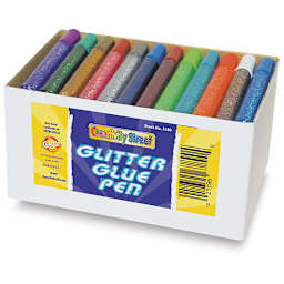 Glitter Glue Pens Class Pack - Angled view of open Package of 72 Glue Pens
