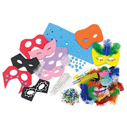Colossal Craft Masks Kit - Components of Classroom Pack shown