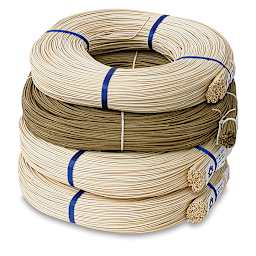Cherokee Double Wall Basketry Class Kit - Components of Class Kit shown as 4 stacked rolls of reeds