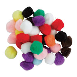 Creativity Street Pom Pons Assortments - Bright Hues, 1", Pkg of 50, outside of packaging