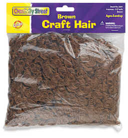 Creativity Street Craft Hair - Front of package of Brown Hair
