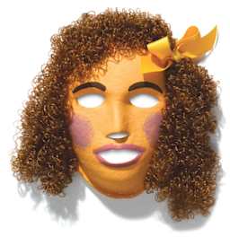 Creativity Street Craft Hair - Brown hair shown on full face Mask
