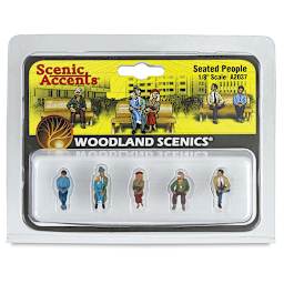 Woodland Scenics Model Scenery - Front of package of 5 Seated Figures in 1/8th scale
