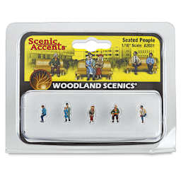 Woodland Scenics Model Scenery - Front of package of 5 Seated Figures in 1/16th scale
