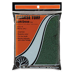 Woodland Scenics Model Scenery - Front of package of Coarse Turf in Dark Green