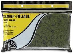 Woodland Scenics Model Scenery - Front view of package of Clump Foliage in Light Green
