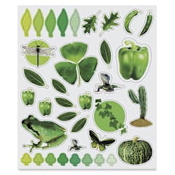 Eyelike Colors in Nature Reusable Stickers, Greens
