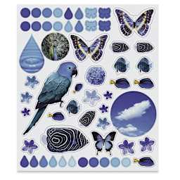 Eyelike Colors in Nature Reusable Stickers, Blues