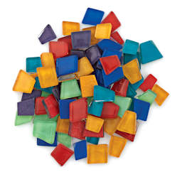 Crafter's Cut Pre-Cut Glass Mosaic Tiles - Assorted shapes and colors of Basic Color Tile Assortment