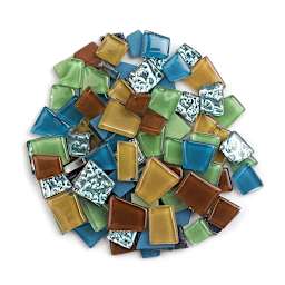 Crafter's Cut Pre-Cut Glass Mosaic Tiles - Assorted shapes and colors of Safari Tile Assortment