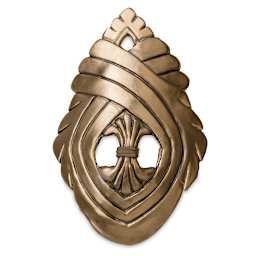 Thibra Fine Sculptable Plastic - Sample Artwork of Gold painted shield