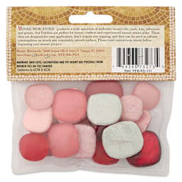 Mosaic Mercantile Glass Pebble Tiles - Red, 4 oz, back of packaging