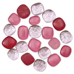 Mosaic Mercantile Glass Pebble Tiles - Rose, 4 oz, out of packaging