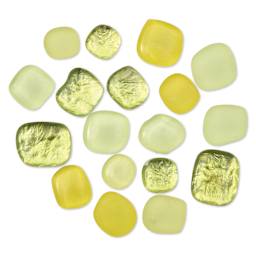Mosaic Mercantile Glass Pebble Tiles - Yellow, 4 oz, out of packaging