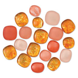 Mosaic Mercantile Glass Pebble Tiles - Orange, 4 oz, out of packaging