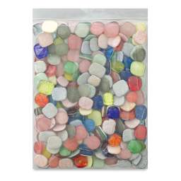Mosaic Mercantile Glass Pebble Tiles - 3 lb bag of Royal mix pebbles shown