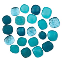 Mosaic Mercantile Glass Pebble Tiles - Turquoise, 4 oz, out of packaging