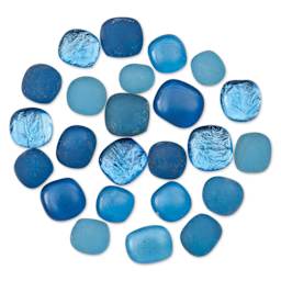 Mosaic Mercantile Glass Pebble Tiles - Sky Blue, 4 oz, out of packaging