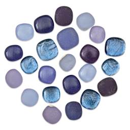 Mosaic Mercantile Glass Pebble Tiles - Purple, 4 oz, out of packaging