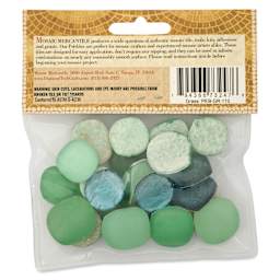 Mosaic Mercantile Glass Pebble Tiles - Grass, 4 oz, back of packaging