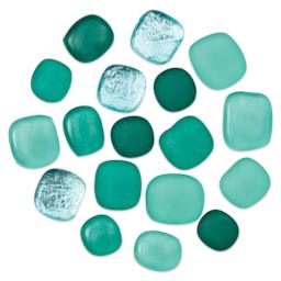 Mosaic Mercantile Glass Pebble Tiles - Emerald, 4 oz, out of packaging